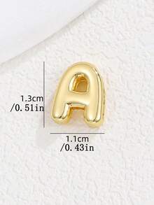 1pc Fashion Copper A-Z English Initials Perforated Pendant Multi-Layer Necklace, Women's Daily Casual Wear Personalized Necklace Collarbone Chain - Multicolor - View 5