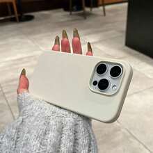 New Luxury Shockproof Soft Skin-Friendly Phone Case, Compatible With IPhone 17 16 15 Pro 14 Plus 13 12 11 17 Pro Max Air XR XS Max X/XS 7/8 Plus 7/8, Anti-Drop Smooth Protective Cover, Durable Design, Skin-Friendly Material, Navy Blue, Summer Gift, Birthday Party - Off-white - View 4