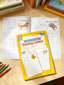 1pc A-Z Uppercase And Lowercase English Letter Tracing Book, 26 Letters Writing Notebook, Pen Control Training Workbook, Ideal Learning Supplies For Home And School, Also As Christmas/Thanksgiving/New Year Gift, Handwriting Practice Book, Back To School Essential - Multicolor - View 6