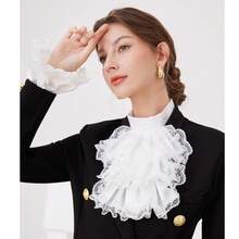 Bộ cổ áo jabot và cổ tay áo phong cách Victorian, phụ kiện cổ áo rời cho nữ, cổ áo bèo nhún - Nhiều màu - Xem 4