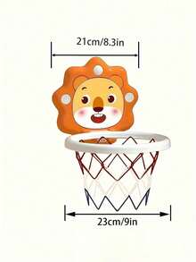 Adjustable Wall-Mounted Kids Basketball Hoop Set, Suitable For 3-8 Years Old, Cartoon Animal Design, Multi-Function Shooting And Ring Toss Game, Foldable And Easy Storage, Indoor/Outdoor Parent-Child Sports Toy, Suitable For Boys And Girls - Multicolor - View 12