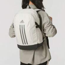 Adidas Unisex Couple Backpack Classic Striped Zipper Closure Polyester Book Bag Ochre Brown & Black IX3178 - Alumina Brown & Black - View 9