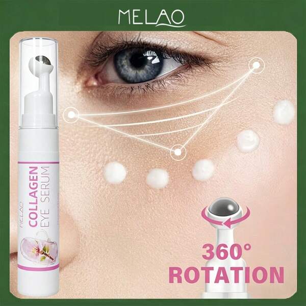 MELAO Collagen Roller Eye Serum, Moisturizing & Nourishing Eye Essence, Hydrates Dry Eye Area, Helps Smooth Eye Skin, Daily Eye Care