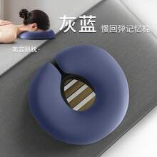 Memory Foam Massage Table Face Pillow, Hollow Breathable Face Cradle Cushion, Removable Washable Cover, Face Rest Pillow For Spa Beauty Salon Massage - Light Gray [Memory Foam Core]-tJ - View 10