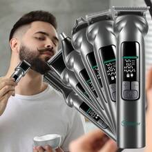 Hatteker 1pc 6-In-1 Electric Hair Clipper, Multi-Function Oil Hair Carving Electric Trimmer, Nose Hair Trimmer, Portable Private Shaving Razor, Hair Clipper - View 13