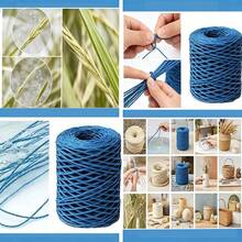 Lawkeman 1pc 150m Wood Pulp Raffia Rope, 100g Heavy-Duty Craft Raffia Thread, Suitable For DIY Gift Packaging, Basket Weaving, And Home Decoration; DIY Woven Plant Hanging Baskets, Bohemian Style Wall Art, And Handicraft Production - One Size Fits All - View 4