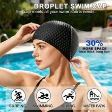 Unisex Silicone Swim Cap, Comfortable Bath Cap For Men And Women, Keeps Hair Dry While Swimming, Suitable For Curly, Short And Medium-Length Hair - Multicolor - View 3