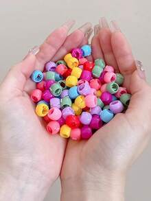 80/100/200pcs Women's Cute Cartoon Bean Hair Clips, Dreadlock Hair Clips - Multicolor - View 9