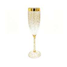 1/6 st champagneglas med guldkant, 160 ml, återanvändbara cocktailglas, lämpliga för bröllop, fester, picknick, födelsedagar och olika festdekorationer - Visa 6