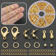 600pcs/Box KC Golden Includes A 12mm Lobster Clasp And Various Sizes Of Loops. Suitable For DIY Jewelry Making, Including Bracelets, Necklaces, Anklets, Bag Charms, Keychains, Beaded Connecting Rings, And Other Jewelry Making Materials And Parts. - Multicolor - View 14