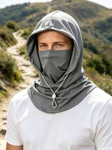 1pc/2pcs Unisex Solid Color Sun Protection Face Mask Neck Gaiter Integrated Full Face Ice Silk Breathable Sun Hat Neck Warmer Cycling Face Cover Neck Guard Suitable For Daily Outdoor Activities Hiking Travel Sun Protection - Multicolor - View 10