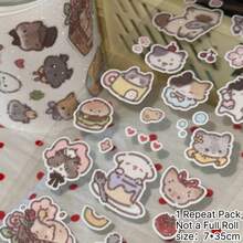 35cm/Loop Sweet Little Kitten Cartoon Cute Cat Die Cut Dispensing Sticker DIY Deco Card Journal Scrapbooking Photo Card Phone Case Collage Supply - Black - View 11