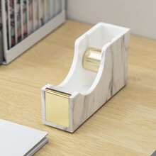 1PC Marble Pattern Acrylic Tape Dispenser, Desktop Tape Cutter With Gold Metal Blade, Elegant Tape Holder For Office Desk Accessories, Home Workspace Stationery Supplies - Tape Cutter - View 3