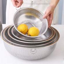 Stainless Steel Single Ear Strainer - Rust-Proof, Suitable For Washing Pasta, Fruits & Vegetables, Rice, And Storing/Drying Kitchenware - Silver - View 3