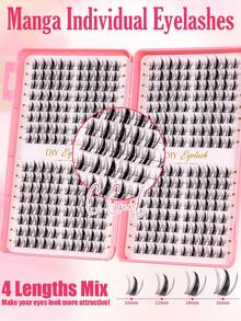 320-Piece (32-Row) Cartoon-Style Eyelash Set, Suitable For Creating A Variety Of Makeup Looks-Including Cartoon, Anime, And Lash Extension Styles, As Well As Natural And "Fairy" Looks. Ideal For Beginners. - C - View 4