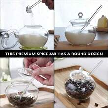 Glass Honey Pot Honey Jar With Spoon Lid Cover Honey Bottles Honey Container Dispenser Ketchup Container Sauce Jar For Oil Sauces Vinegar - Clear - View 11