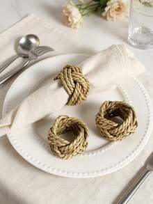 2-24pcs Handmade Woven Jute Rope Napkin Rings, Suitable For Room, Dining Table, Home Decor, Fit For Festivals, Parties, Birthdays, Weddings And Banquets - Multicolor - View 17