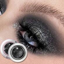 YOUNG VISION Halloween Black Eye Makeup Set: Black Matte Eyeliner & Black Pearlescent Shimmer Eyeshadow Liquid For Halloween Black Gothic Style Eye Makeup - Multicolor - View 6