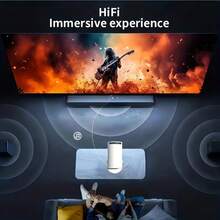 2026 Portable Mini Projector With WiFi And BT5, Native 1080P, Support/Decoding 4K, Auto Keystone Correction, Small Projector Compatible With/TV Stick/Laptop For Bedroom Wall - HY300-q - View 6