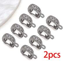 2pcs 18K Golden Plated Pendant Bails Rhinestone Fold Over Bead Bails Connector Clasps For Pearl Charm Necklace DIY Jewelry Making Findings - Multicolor - View 16