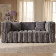 RUMMY Memory Foam Sofa Body Adapting Contour&Removable Cover, Apartment-Sized Deep Seat Design With Removable Sofa Cover (2 Seats, Grey) - Grey - View 2