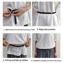 4pcs Exquisite Lace Trim Hem Waist Belt/1 Strap + 3 Buckles/Suitable For T-Shirts, Dresses, Shirts/Invisible Button Extender - Multicolor - View 5