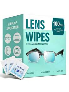10/50/100pcs Individually Wrapped Lens Cleaning Wipes, Pre-Moistened Anti-Fog Wipes, Suitable For Glasses, Fashion Eyewear, Phones, Laptops And Cameras, Quick-Drying Streak-Free Multi-Surface Optical Cleaning Cloth - Multicolor - View 1