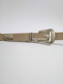 2.5CM Women's Belt With Metal Eyelets Boho Summer Gift - 白色+米色 - 查看 4