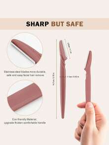 12/9/6/3/1pc Women's Exfoliating Razor - Unisex Facial Razor, And Face Razor - Exfoliating Facial Razor And Exfoliating Scrub, Eyebrow Trimmer And Razor, Exfoliating Scraper, Body Hair Removal Trimmer And Facial & Set, Long Handle Blade With Precision Protective Cover, Women's Eyebrow Grooming Tool, Can Be Used As Skincare Tool - Multicolor - View 6