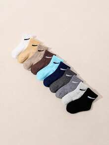 10/20 Pairs Random Baby Solid Color Mid-Calf Socks, Sports Socks, Horizontal Stripe/Line Design, Suitable For Daily Wear, Unisex For Baby Boys And Girls, Suitable For 0-3 Years Old Infants, Breathable Soft And Comfortable - Multicolor - View 7