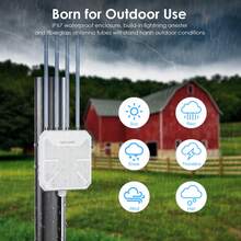WiFi6 Outdoor Access Point, AX3000 Dual Band Mesh Extender With PoE, 4x8dBi High-Gain Antennas, IP67 Weatherproof, Signal Booster For Yard/Garden/Workshop - US A Type Plug(110-127V) - View 3