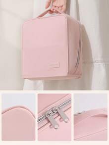 Upright Cosmetic Bag, Large Capacity Multi-Functional Portable Travel Business Toiletry Bag, Multi-Compartment Design Mesh Pockets, Portable Skincare Products Storage, For Women, Christmas Gift, Great Gift For Her,Makeup Pouch,Travel Essential - Morandi Colors - View 8