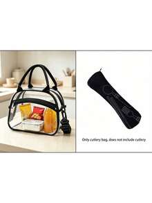 Portable Transparent Pvc Lunch Bag, Large Capacity Lunch Bag, For Office Workers And Students, Travel Storage Bag,Reusable Transparent Snack Storage Bag, Perfect For Outdoor Picnics, Camping And Travel - Multicolor - View 13