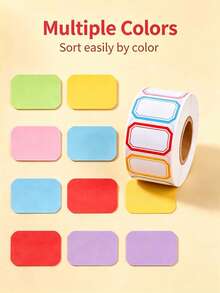 1000pcs Multi-Purpose Colorful Border Writable Self-Adhesive Label Stickers Roll, Blank Classification Marking Labels, Suitable For Home, Office, School, Jar Storage - Random a - View 8