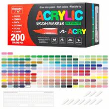 Guangna Classic 200/168/120/100/72/48/36/24 Colors Acrylic Paint Markers, Smooth Acrylic Ink, Rich Colors, Comprehensive Color Classification, Layerable, Strong Coverage, Felt Tip, Suitable For Canvas, Rock Painting And More - Multicolor - View 20