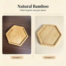 Hexagonal Bamboo Coaster Set, 5 10 20 Pieces Optional, Arabic Coffee Utensils Tabletop Decor, Ramadan Home Tabletop Storage Organizer Mat, Non-Food Contact - Champagne - View 2