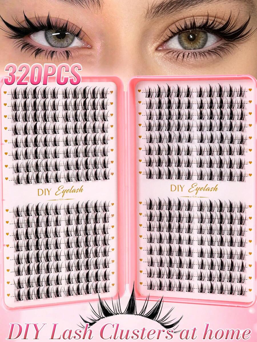 320-Piece (32-Row) Cartoon-Style Eyelash Set, Suitable For Creating A Variety Of Makeup Looks-Including Cartoon, Anime, And Lash Extension Styles, As Well As Natural And "Fairy" Looks. Ideal For Beginners.