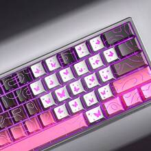 AULA Beauty Butterfly Love Keycaps con Grabado Lateral DIY Personalizado PBT Altura de Fábrica 21 Teclas Patrón Lindo Tapas de Teclado - Ver 8