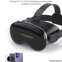 YIYI 全新 3D 虛擬實境遊戲眼鏡 VR 眼鏡盒,適用於 4.7-7 英吋 Android/iOS 手機,沉浸式遊戲 VR Box,全景漫遊 360 度 3D VR 眼鏡,無需電源 - 1 件裝 - 查看 9