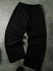 3pcs Men's Casual Fashion Sports Long Pants, Minimalist Solid Color Wide Leg Design, Drawstring Waist, Large Pockets, Suitable For Daily Walking, Work, Travel And Other Occasions - Multicolor - View 3