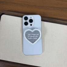 Minimalist Mirror Heart-Shaped Phone Adhesive Stand, Compatible With All Phones, Desktop Stand - Multicolor - View 12