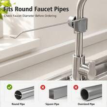 Stainless Steel Faucet Towel Rack, No-Drill Sink Cloth Holder, Suitable For Dishcloths, Sponges And Cleaning Brushes - Multicolor - View 12