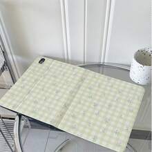 1件可愛淺綠格紋紫色花卉印花書本式多角度平板保護殼，相容 iPad Air 6/5/4 & 10 (10.9 吋)/Pro 2024、Air M3/A16 2025，相容 Galaxy Tab S9 FE/S8 Plus/S7/S10，相容 OPPO Pad，相容 MatePad，相容 Vivo Pad，相容 Honor Pad，相容 Xiaoxin Pad - 彩色 - 查看 4