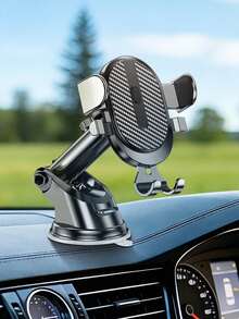 Universal Suction Cup Car Phone Holder, Suitable For Dashboard And Center Console, Multi-Function Telescopic Suction Cup Navigation Phone Mount, 360 Degree Rotating Dashboard Car Phone Holder - A - View 2