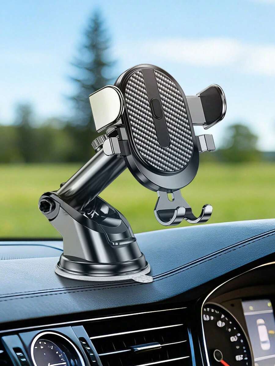 Universal Suction Cup Car Phone Holder, Suitable For Dashboard And Center Console, Multi-Function Telescopic Suction Cup Navigation Phone Mount, 360 Degree Rotating Dashboard Car Phone Holder