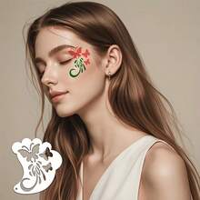 16pcs Face Painting Stencil Set For Masquerade, Cosplay, Carnival Party, Birthday Party, Hollow Colorful Painting Template Auxiliary Tool, DIY Hand-Drawn Template, Graffiti Printing Spray Painting Template, PET Material Washable, Foldable, Reusable - 16 Pieces - View 5