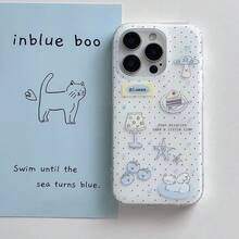 Polka Dot Angel Cat Phone Case Compatible With Apple 17 Pro Max, 16/15 Pro, 14/13/12, Hard Shell, Anti-Drop, Fresh Korean Ins Style Protective Cover, Multiple Models Compatible - Clear - View 6