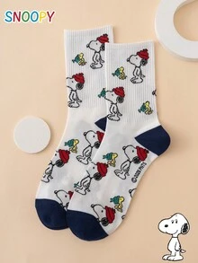 1 Pair SNOOPY Series Genuine Puppy Pattern Funny Personalized Cartoon Men's Mid-Calf Socks - Multicolor - View 1