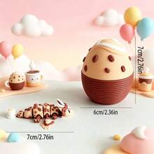 Set Mainan Plastik Bentuk Naga Kopi Cetak 3D Lucu + Telur Naga, Hiasan Meja, Patung Miniatur, Hadiah Liburan - MultiWarna - View 4