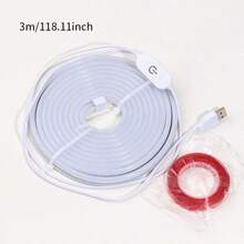 USB 柔性觸控調光 LED 霓虹燈條 1m/2m/3m/4m/5m 可調亮度 5V 環境照明燈條,適用於直播、化妝鏡、浴室梳妝鏡、臥室居家裝飾氛圍燈 - 白色 - 查看 19